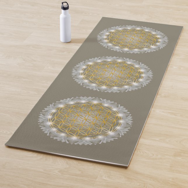 Tapis De Yoga FLEURS DE VIE - Géométrie Sacrée Lumière 1 (En situation)