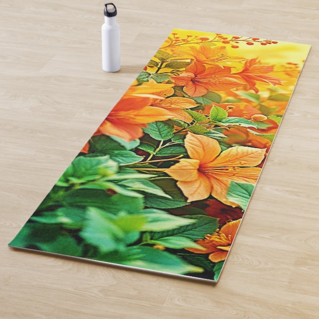 Tapis De Yoga Fleurs d'été vibrantes (En situation)
