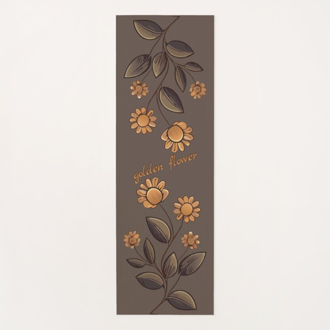 Tapis De Yoga Fleurs d'or (Devant)