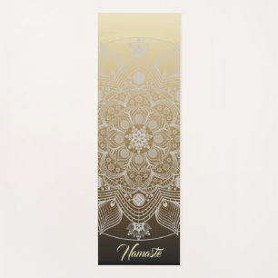 Tapis De Yoga Fleurs, Feuilles, Dentelle Blanche Floral Mandala 