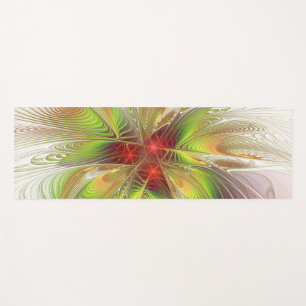 Tapis De Yoga Fleurs imaginaires fractales douces et tendres