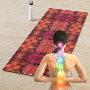 Tapis De Yoga Fleurs Kaleidoscope réversible