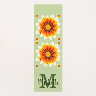 Tapis De Yoga Fleurs Monogrammées Personnalisées