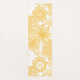 Tapis De Yoga Fleurs monogrammes Motif Yoga Mat