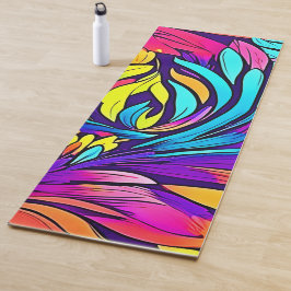 Tapis De Yoga Floral Abstrait vibrant
