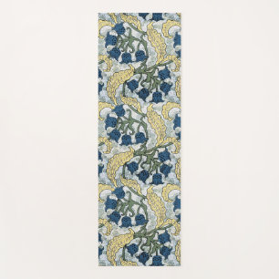 Tapis De Yoga Floral Blue Flowers Lily Valley Répétition