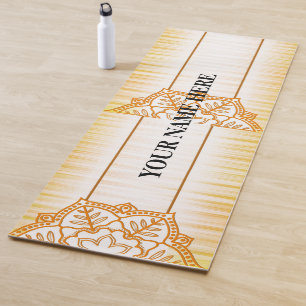 Tapis De Yoga Floral de Mandala naturel