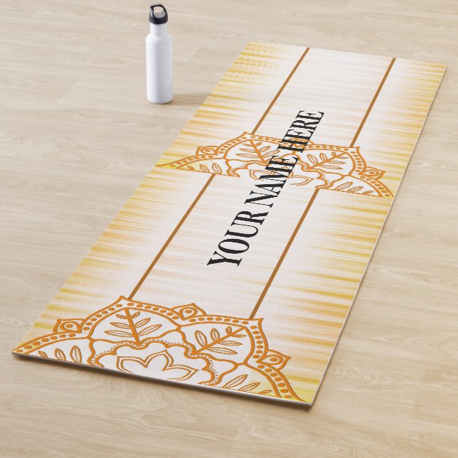 Tapis De Yoga Floral de Mandala naturel (En situation)
