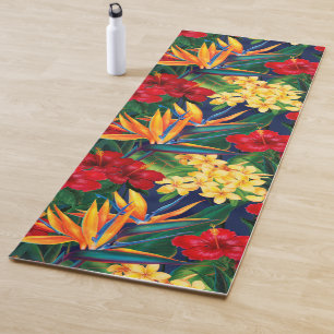 Tapis De Yoga Floral hawaïen de paradis tropical