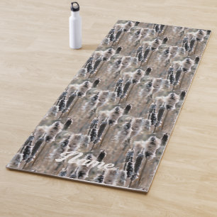 Tapis De Yoga Fluffy Cattails Nature Motif Personnalisé