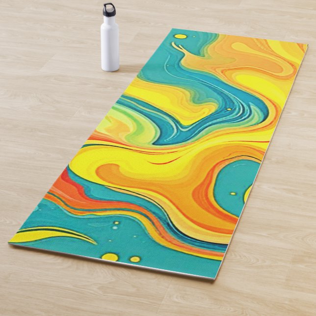 Tapis De Yoga Fluidity of Joy: Abstract Waves (En situation)