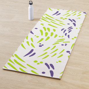 Tapis De Yoga Flux de chaux vert et pourpre