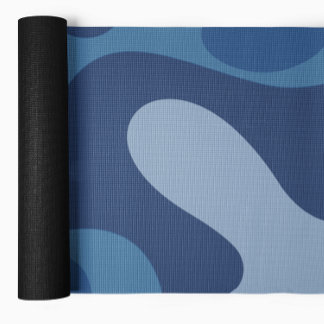 Tapis De Yoga Formes Abstraites de fluides Yoga bleu Mat