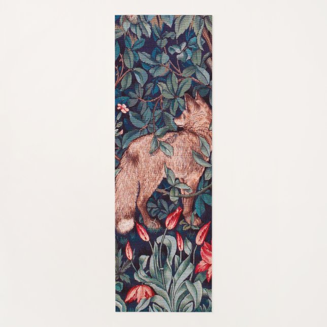 Tapis De Yoga Fox dans la forêt, William Morris (Devant)