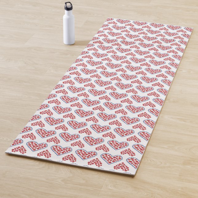 Tapis De Yoga Fraises Dans Les Coeurs De Blueberry (En situation)