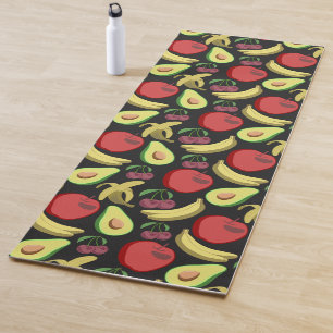 Tapis De Yoga Fruit motif transparent fruits tropicaux colorés