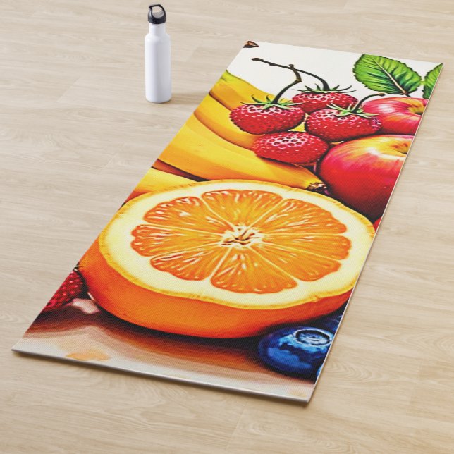Tapis De Yoga Fruits frais vibreux, délice design (En situation)