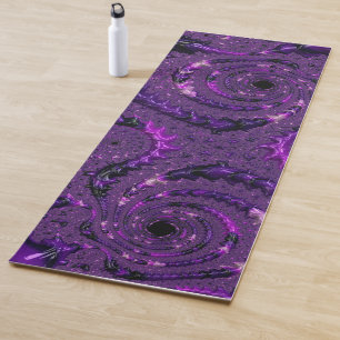 Tapis De Yoga Funky Bold Bohème Violet Abstrait Fractal Numériqu