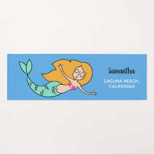 Tapis De Yoga Funky Mermaid nom, emplacement et mat de couleur p
