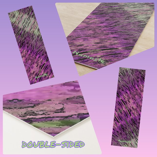 Tapis De Yoga Fuschia rose violet et vert Abstrait Yoga Mat (Créateur téléchargé)
