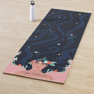 Tapis De Yoga Galaxie Spirituelle Stars & Florals Beauté fémin