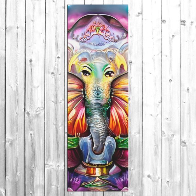 Tapis De Yoga Ganesh Hindu India Elephant brillant psychédélique (Créateur téléchargé)