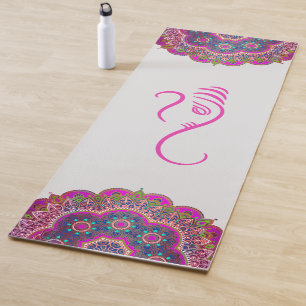 Tapis De Yoga Ganesha rose et Mandalas Yoga Mat