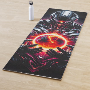 Tapis De Yoga Gardien Cosmique Cybernétique Abstrait Robot Futur