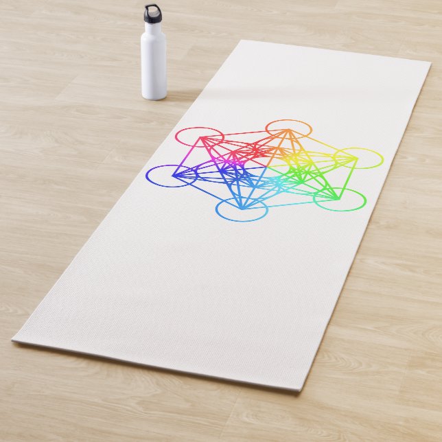 Tapis De Yoga Géométrie sacrée Cube en métal (En situation)