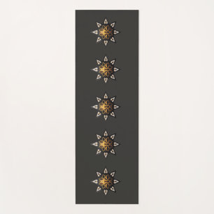 Tapis De Yoga 🌟 Géométrie Sacrée Mandala - Étoile dorée intempo