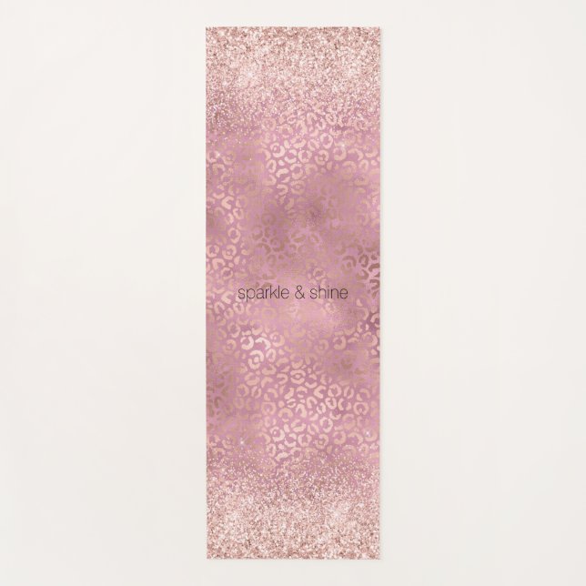 Tapis De Yoga Glam Pink Glitzy Parties scintillant inspiration E (Devant)