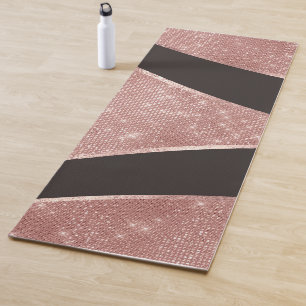 Tapis De Yoga Glamour Rose argent brillant Parties scintillant o
