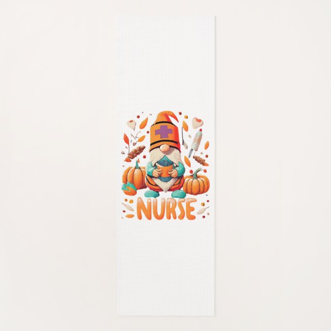 Tapis De Yoga Gnomes Infirmière de Thanksgiving Fall Scruter (Devant)