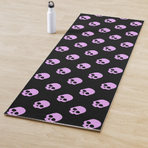 Tapis De Yoga Gote Goth Crânes roses