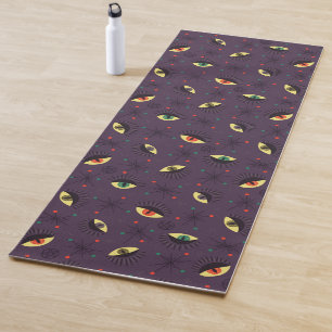 Tapis De Yoga Goth Eyes Witchy Purple Motif occult