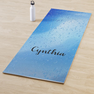 Tapis De Yoga gouttes d'eau bleue cool personnalisées