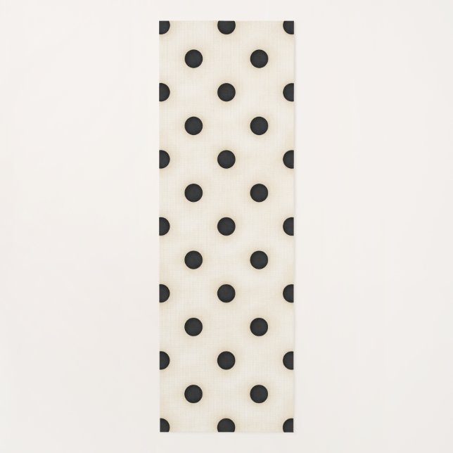 Tapis De Yoga Grand Pois noir et blanc antique (Devant)