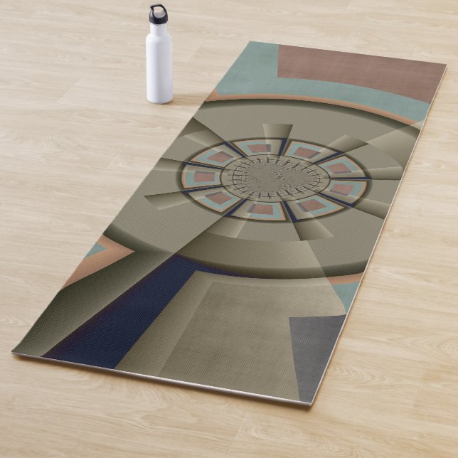 Tapis De Yoga Graphique d'art fractal de l'harmonie des couleurs (En situation)