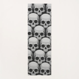 Tapis De Yoga Gray Skull Pattern – Minimal Gothic Design