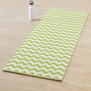 Tapis De Yoga Green Zigzag, Green Chevron, Motif géométrique