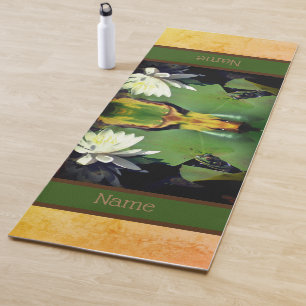 Tapis De Yoga Grenouille Admirant Lotus Flower Personnalisé
