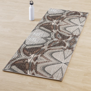 Tapis De Yoga Gris et art Abstrait Brown