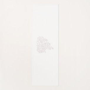 Tapis De Yoga Gris pâle, Lait Blanc, design floral