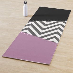Tapis De Yoga Gris Zigzag, Gris Chevron, Motif Zigzag, Violet