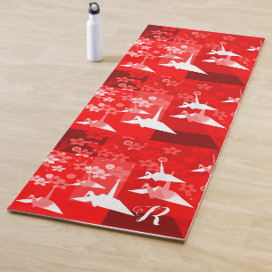 Tapis De Yoga Grues Origami Monogramme Yoga Mat