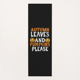 Tapis De Yoga Halloween Autumn Leaves and Pumkins Birthday