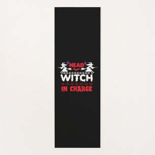 Tapis De Yoga Halloween Head Witch En Charge Anniversaire
