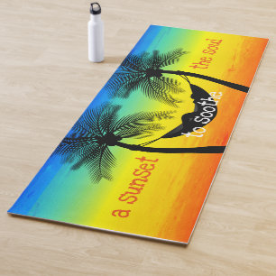Tapis De Yoga Hamac Tropical au Coucher du Soleil Vie Insulaire