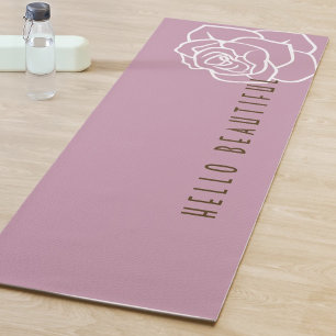 Tapis De Yoga Hello Beautity - Fleur rose moderne