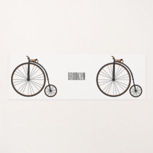 Tapis De Yoga High wheel bicycle cartoon illustration